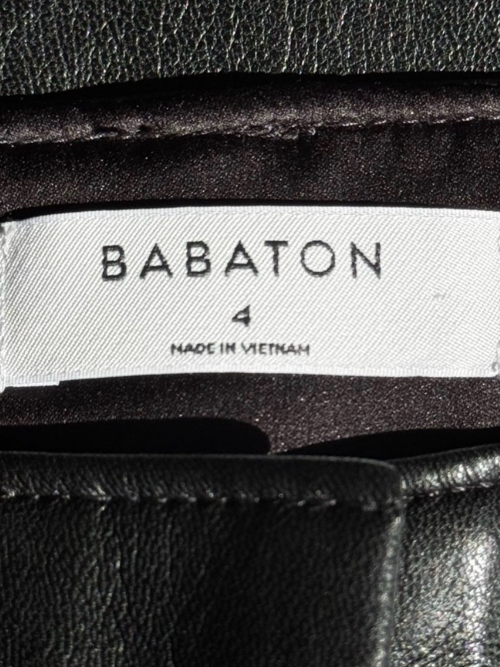 Aritzia BABATON Command Pants Black Vegan Leather Size 4 - Picture 9 of 9